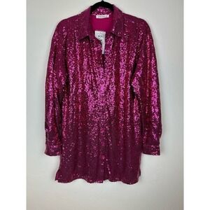 NWT 12th Tribe Unstoppable Fuchsia Sequin Mini Dress SML